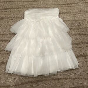 White ruffle mini dress